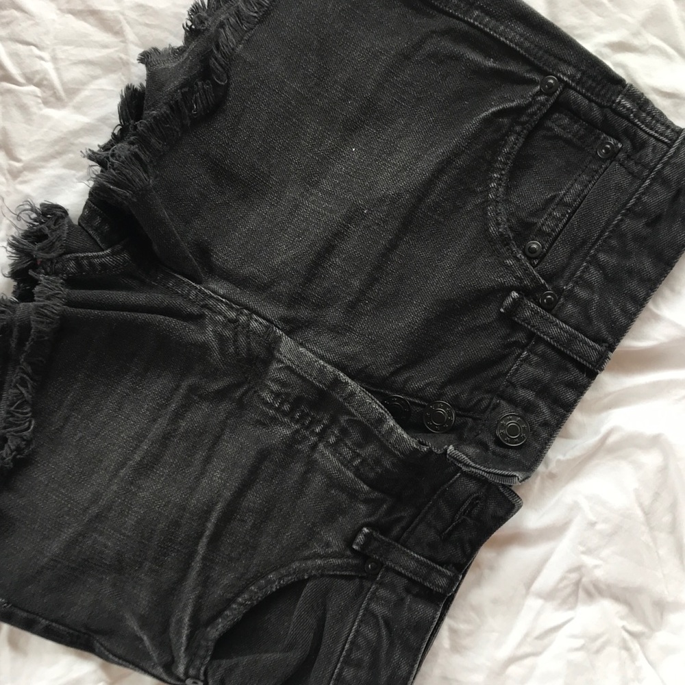 free people denim shorts